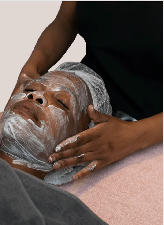 Facial treatment in progress